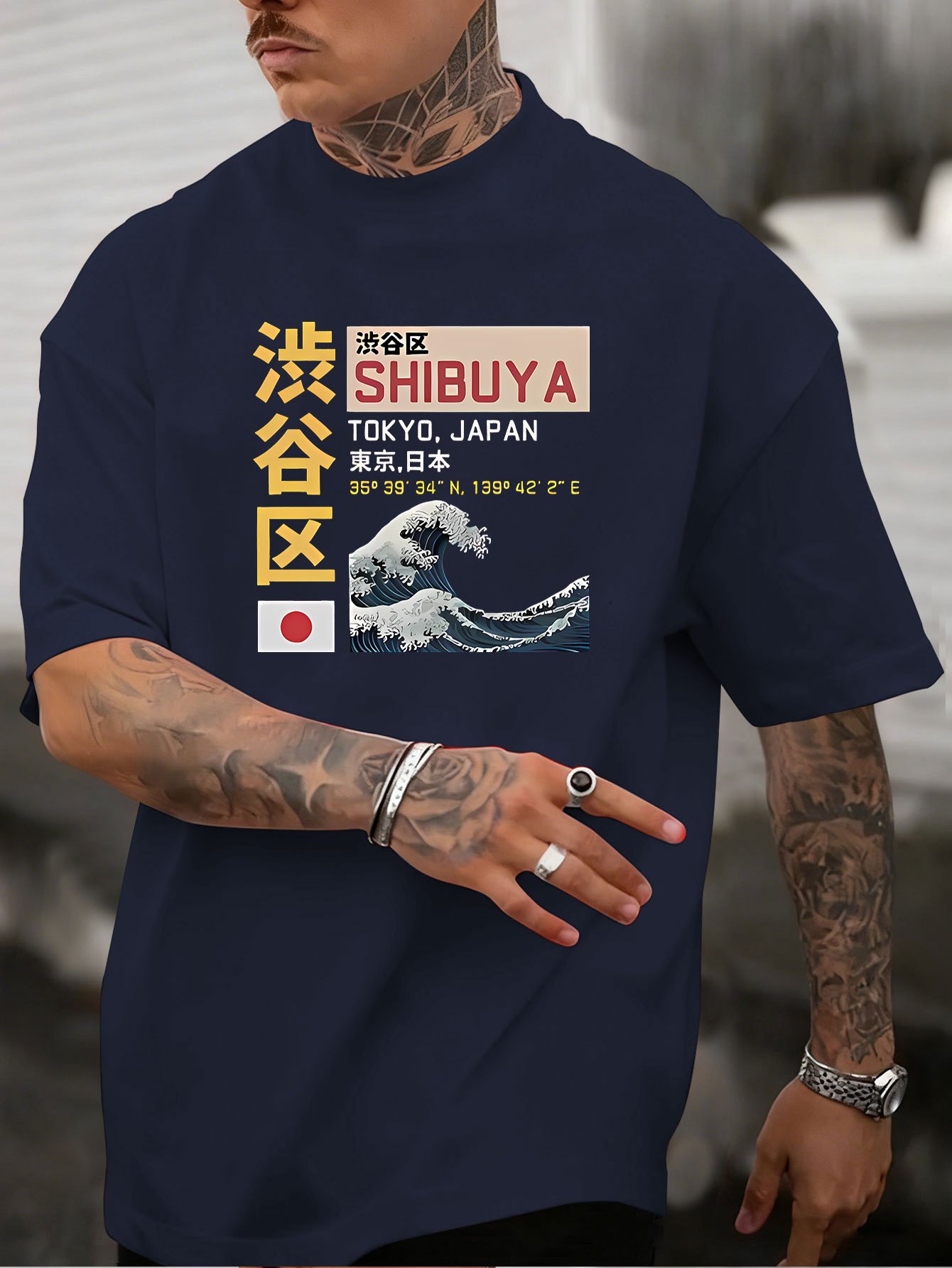 Summer Men's 100% Cotton Loose - đánh giá và giá Street Fashion Shibuya