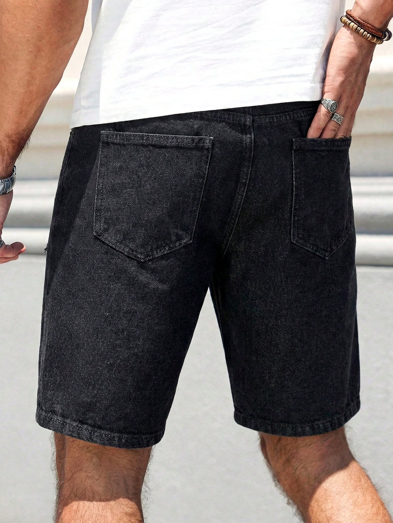 Men's Black Distressed Ripped  - đánh giá và giá Distressed Jean Rip