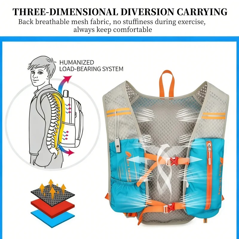 Running Vest Backpack Marathon - đánh giá và giá Reflective Jacket Running