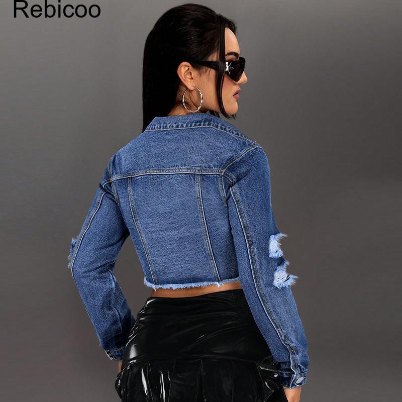 Women's Cropped Denim Jacket L - đánh giá và giá Distressed Jean Rip
