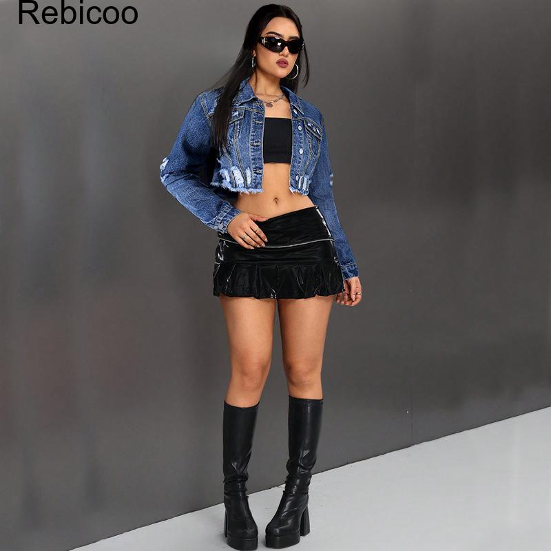 Women's Cropped Denim Jacket L - đánh giá và giá Distressed Jean Rip