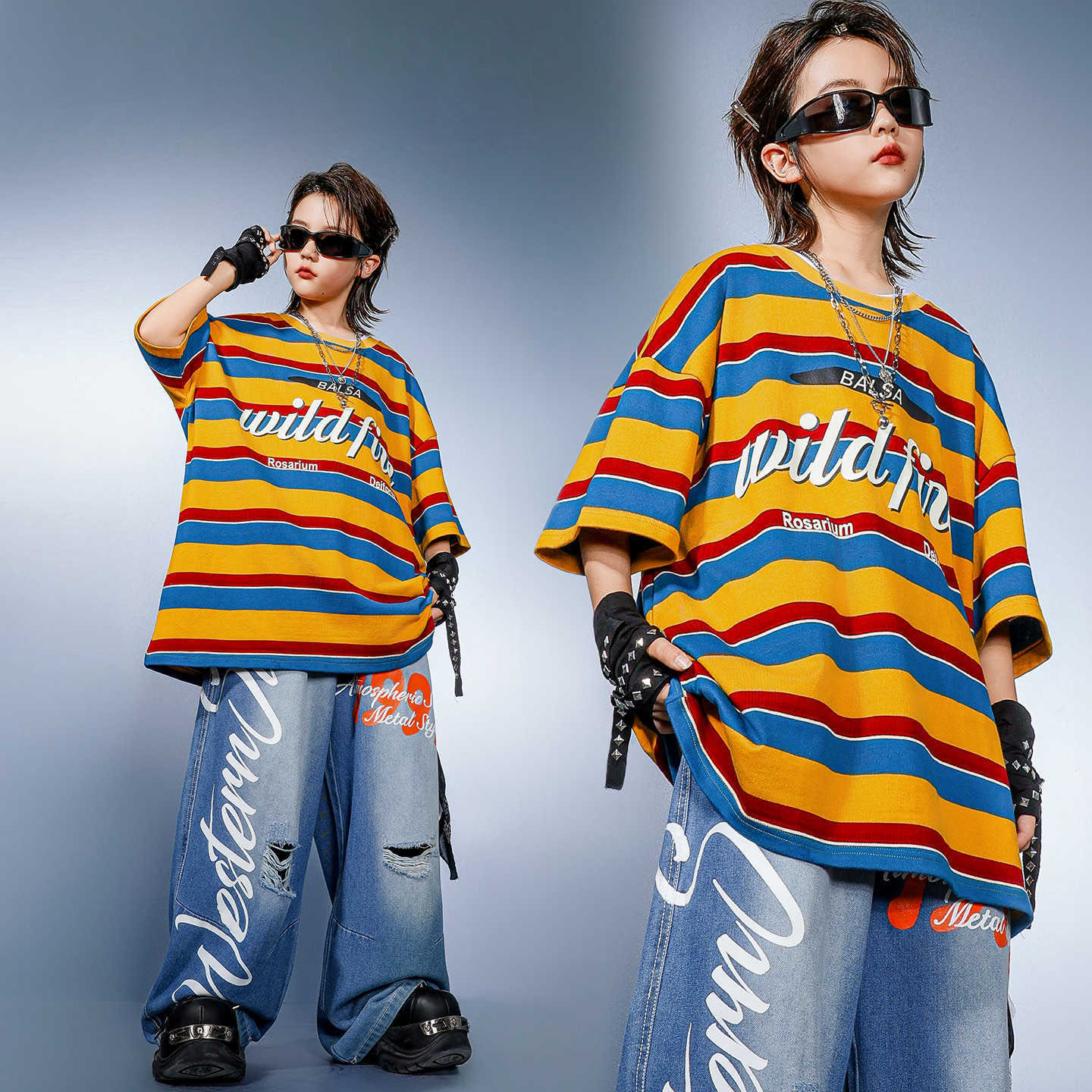 Kid Hip Hop Clothing Yellow St - đánh giá và giá Distressed Jean Rip