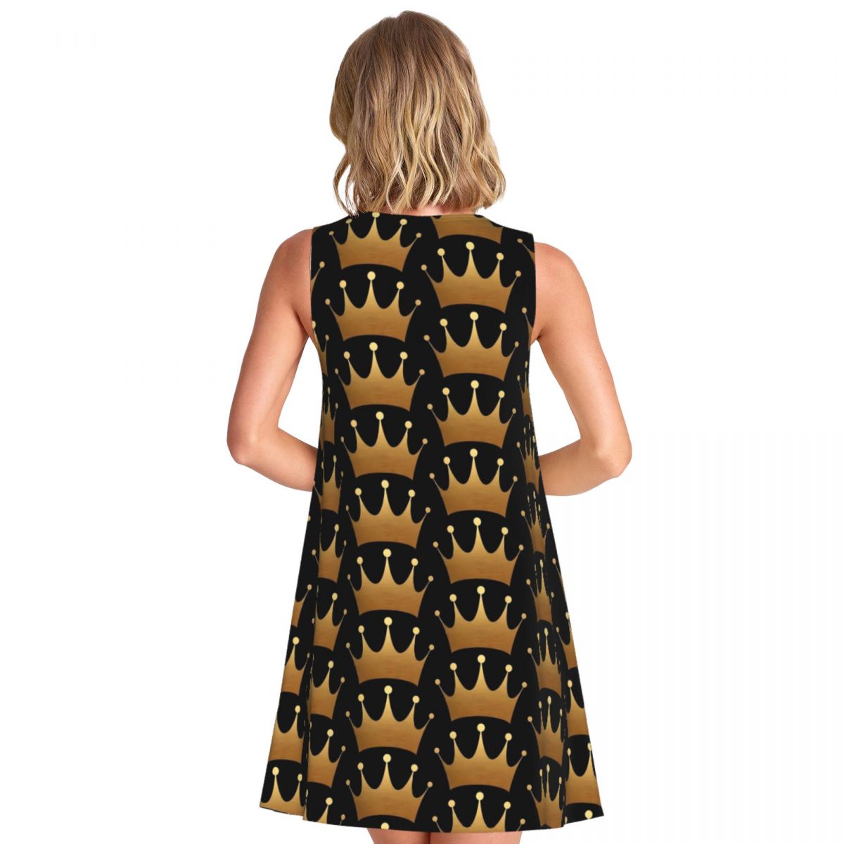 Queen Print Dress Gold Crown P - đánh giá và giá Queen Street Fashion