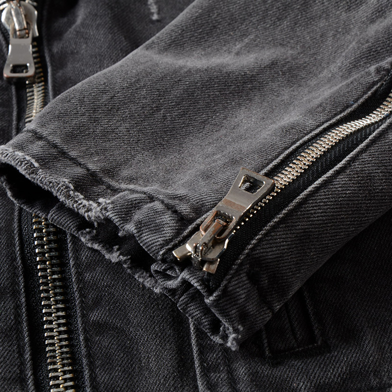 Sokotoo Nam Dây Kéo Đen Denim  - đánh giá và giá Distressed Jean Rip