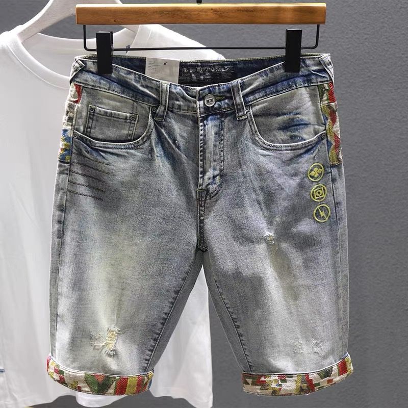 Man Denim Shorts Selvedge Mult - đánh giá và giá Distressed Jean Rip